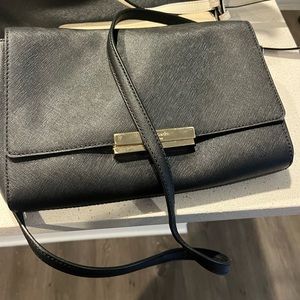Gold clasp Kate spade black crossbody purse
